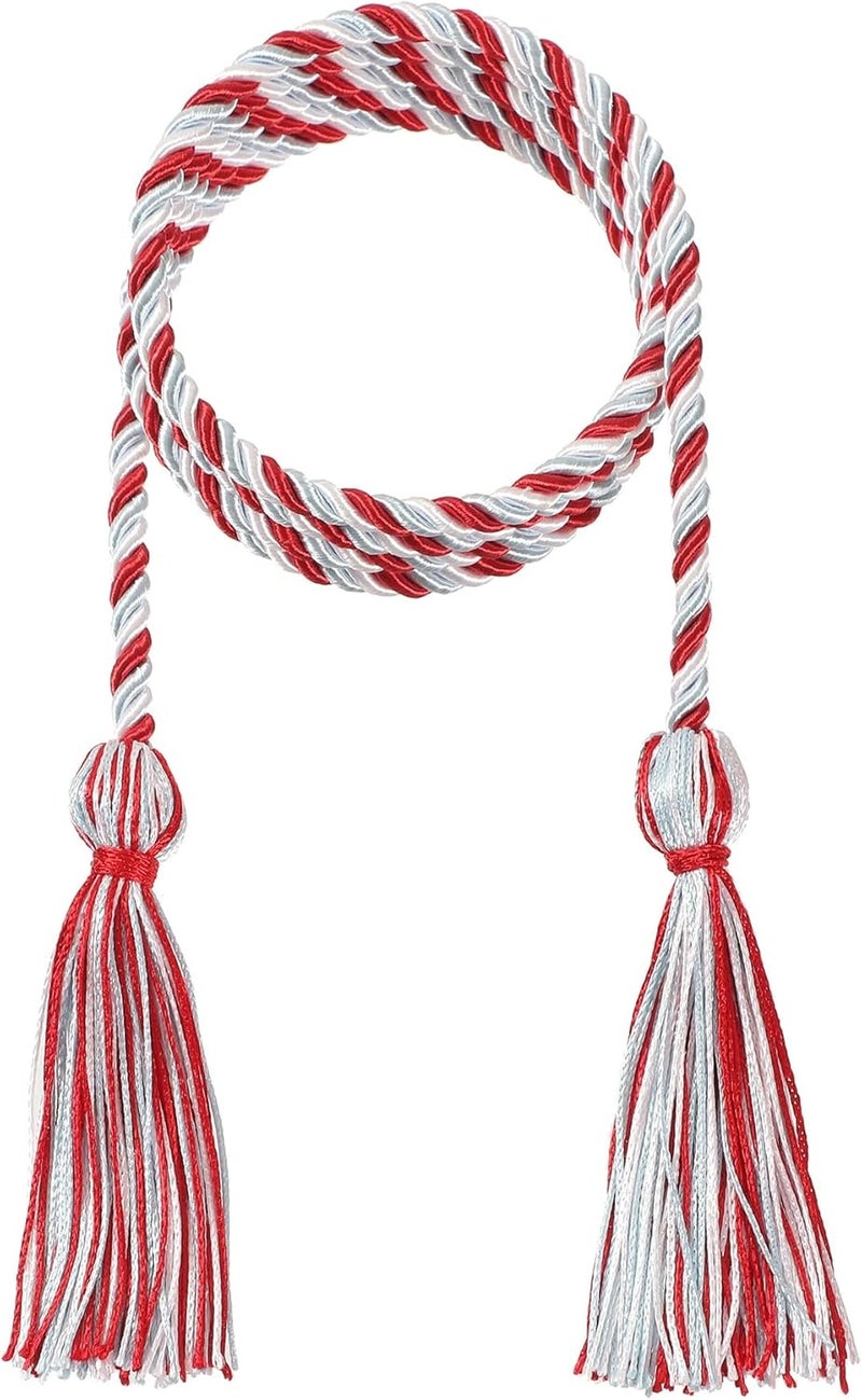 D DODOU 10 Pieces Graduation Cords Polyester Graduation Honor Braided Cords with Sewing Tassels for Bachelor, Master, Doctor 68" Long (Red SkyBlue White) - Image 2